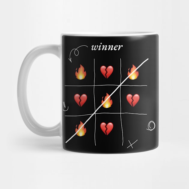 tic-tac-toe play | emoji broken hearts and fire by Voropaeva_visual